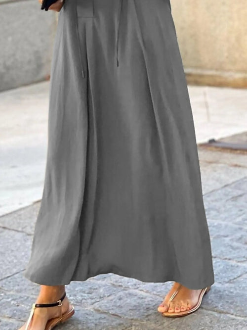 Full Size Solid Color Maxi Shirt Dress Plus Size