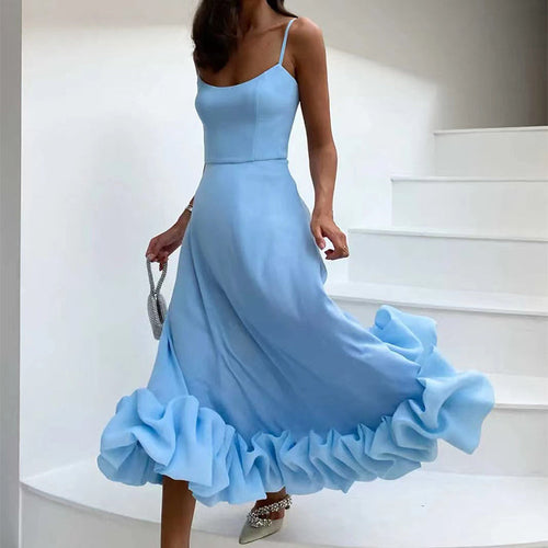 Fashion Suspenders Large Flower Swing Three-dimensional Flower A- Line